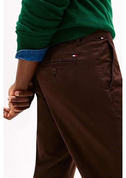 Erkek Denton Düz Paça Chino Pantolon - Kahverengi fırsatları