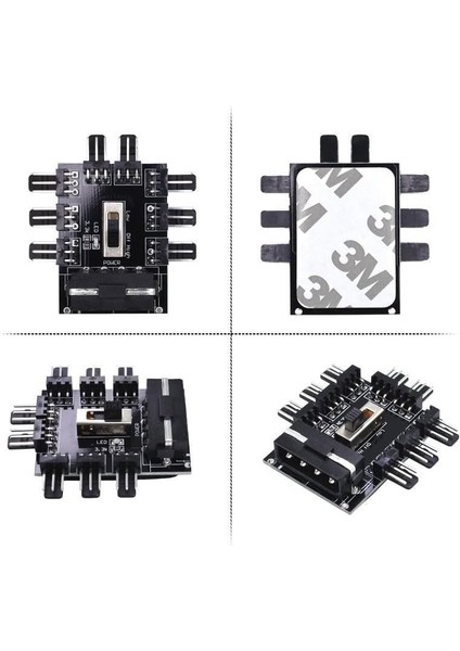 8 Port Fan Çoklayıcı Hub Y Pwm Splitter Ide Molex Soğutma 3 Pin 4 Switch Anahtarlı 4336 fiyatları