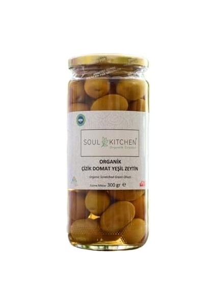 Soul Kıtchen Organik Ürünler Çizik Domat Yeşil Zeytin 300GR