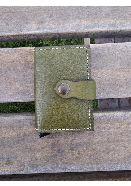 Mekanizmalı Hakiki Deri Akıllı Cüzdan Kartlık