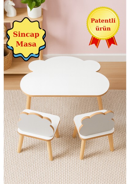 Çocuk Aktivite Masası, Etkinlik Masası, Çocuk, Sincap Çalışma Masa- Sandalye Takımı Yaz- Sil Yüzey