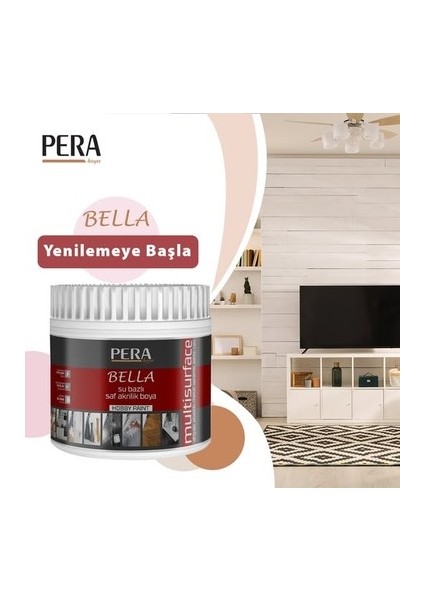 Bella Su Bazlı Saf Akrilik Hobi Boyası 4 Parça Set (Fayans-Mermer-Tezgah-Kapı-Dolap-Iç Cephe-Dönüşüm-Mutfak-Banyo-Plastik-Ahşap) fiyatları