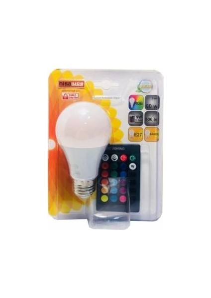 Şahnet 9W (60W) Rgb Dim Yılbaşı Parti LED Ampul E27