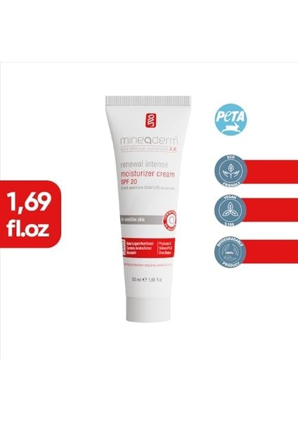 Mineaderm Renewal Intense Moisturizer Spf 20 Krem 50 ml