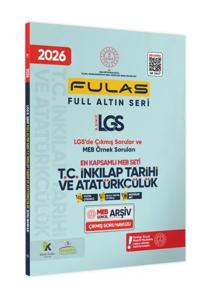 2025 8. Sınıf Full Lgs Altın Seri (FULAS) İnkılap Tarihi Meb Çıkmış Soru Bankası Modüler Seti Pdf/video Çözüm