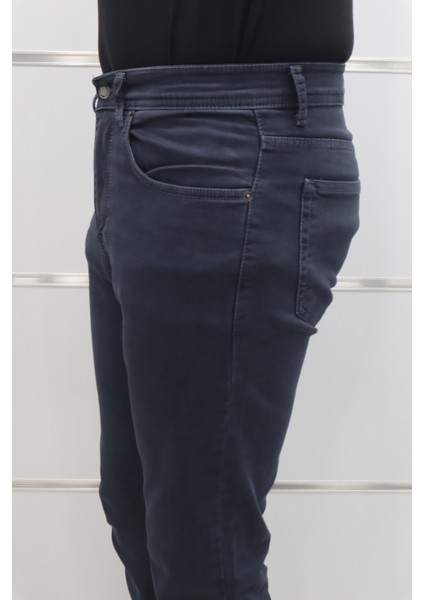 Fistan Store Erkek Açık Lacivert Yüksek Bel Rahat Kesim Boru Paça Jean Pantolon modelleri