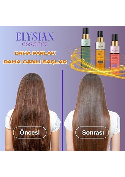 Elysian Essence Organik Argan & Keratin Sıvı Saç Kremi 3&apos;lü Set – Durulanmayan, Dökülme Karşıtı, Onarıcı ve Dolgunlaştırıcı Bakım Spreyi 150 ml fiyatları