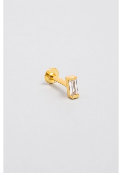 Baget Işıltısı 18 Ayar Sarı Altın Kaplama Gümüş Tragus-Helix Piercing
