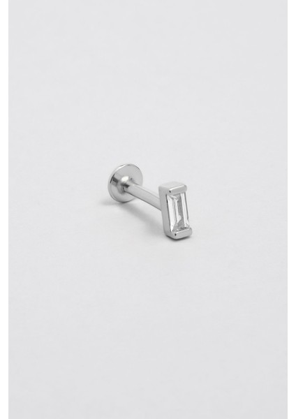 Baget Işıltısı 18 Ayar Beyaz Altın Kaplama Gümüş Tragus-Helix Piercing