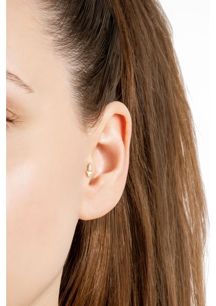 Baget Kesim 18 Ayar Sarı Altın Kaplama Gümüş Tragus-Helix Piercing fiyatları