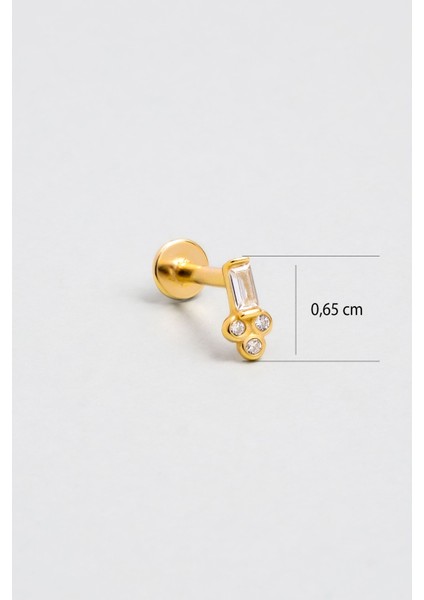 Baget Kesim 18 Ayar Sarı Altın Kaplama Gümüş Tragus-Helix Piercing modelleri