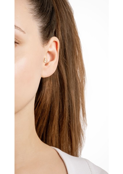 Baget Kesim 18 Ayar Sarı Altın Kaplama Gümüş Tragus-Helix Piercing fırsatları