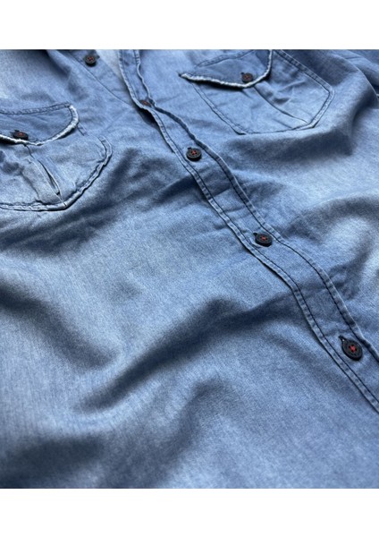 Slim Fit Nefes Alan Ince Terletmez Saf Pamuk Kumaş Kısa Kol Kot Gömlek indirimleri