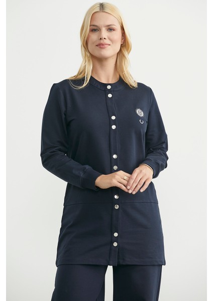 Çıtçıtlı Tunik Boy Eşofman Takım - Lacivert fiyatları