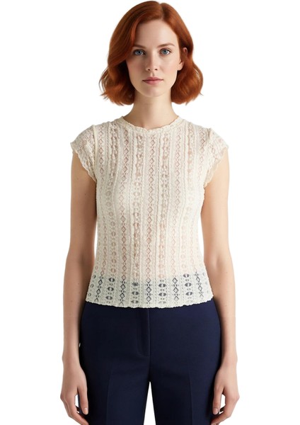 Kadın Bisiklet Yaka Kısa Kol Örme Dantel Detaylı Vücuda Oturan Kaliteli Şık Rahat Modern modelleri