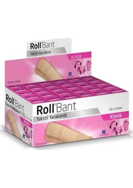 Bant Klasik 30 adet 10lu Paket Ekonomik Tekstil Yara Bandı