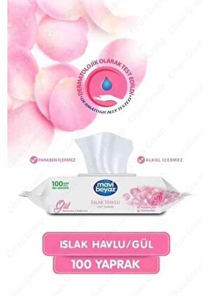 Gül Kokusuna Sahip Islak Havlu 100 Yaprak Cilt Dostu Günlük Kullanım fiyatları