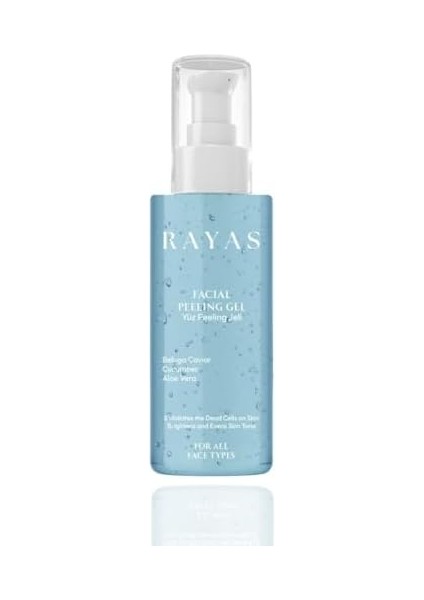 Rayas Arındırıcı ve Aydınlatıcı Yüz Peelingi Beluga Havyarı, Aloe Vera ve Salatalık Özlü 100 ml