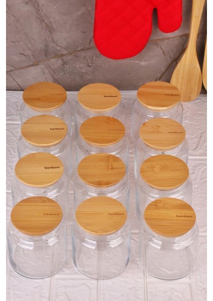 Zone - 12'li Cam Saklama Kabı 800ML Vakumlu Bambu Kapaklı fırsatları