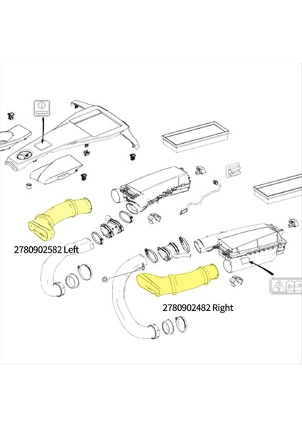 Mercedes Için Araba Havası Girişi Giriş Kanalı Hortumu Benz GL550 GL450 2013-2014 Lhd A2780902482 Sağ (Yurt Dışından) modelleri