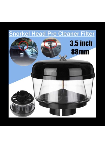 2x 3 5 Inç 88MM Su Tuzağı Şnorkel Kafa Hava Ram Başlık Öncesi Temiz Hava Akışı Araba Şnorkel Kum Kupası Toyota Nissan (Yurt Dışından) fırsatları