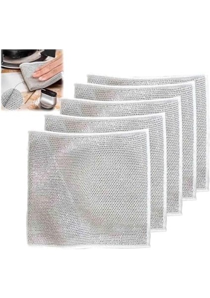 5 Adet Çizmez Bulaşık Teli - Yeniden Kullanılabilir