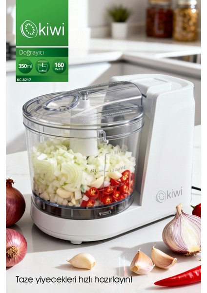 KC-8217 Mini Doğrayıcı | 350 ml Kapasiteli & Paslanmaz Çelik Bıçaklı