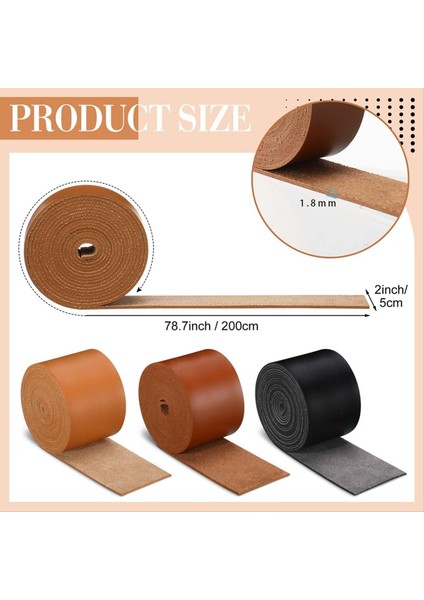 3 Rulo Deri Kayış Deri Kemer Şeritleri Düz Deri Kayışlar Tek Taraflı Deri Şeritler 78 7 Inç Uzunluğunda Dıy (Yurt Dışından) fiyatları