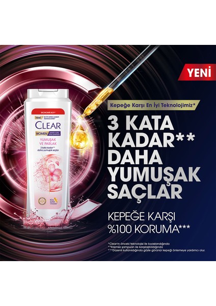 Women Kepeğe Karşı Etkili Şampuan Yumuşak Parlak Kiraz Çiçeği Esansı Keratin 600 ml