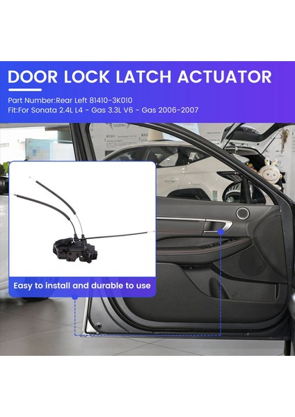 Hyundai Sonata Için Araba Kapısı Kilidi Aktüatör Kapısı Kilit Mandal Motoru 2 4l L4-Gas 3 3l V6-Gas 2006-2007 D 81410-3K010 (Yurt Dışından) fırsatları