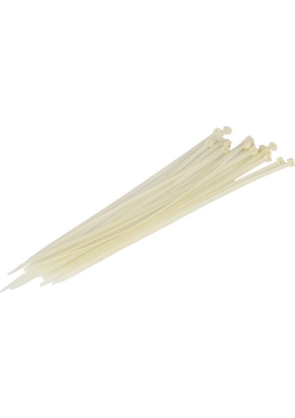 3.6 x 200mm Plastik Beyaz Kablo Bağı 100 Adet