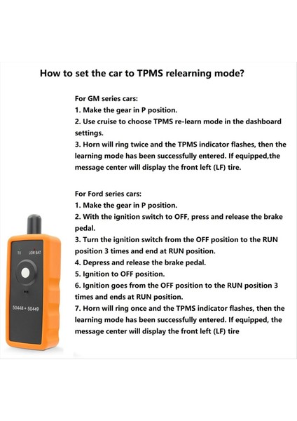 2&#39 De 1 Tpms Referen Aracı EL-50448 EL-50449 Lastik Basınç Monitör Sensörü Sistemi Ford Gm Araçları Için Aktivasyon Aracı (Yurt Dışından) modelleri