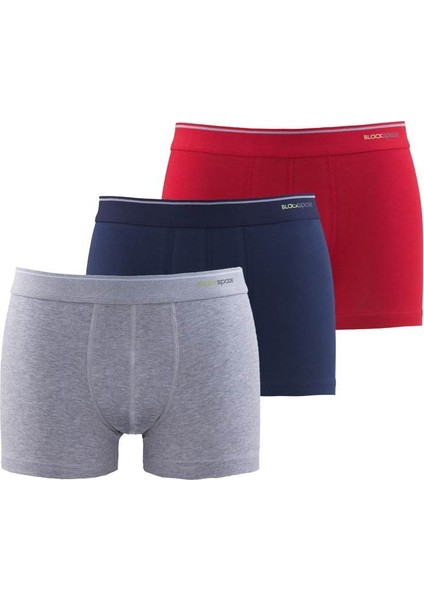 Erkek Boxer 3lü Paket Tender Cotton 9670 - Gri Lacivert Kırmızı fiyatları