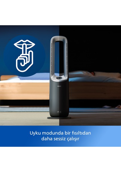 AMF870/15 8000 Serisi Air Performer 3in1 Hava Temizleme Cihazı, 270 m3/sa Temiz Hava Hızı (CADR), Fan ve Isıtıcı, Air+ Uygulaması,