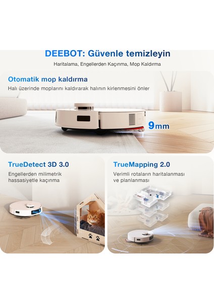 “Ecovacs Deebot T30 Pro Omni Akıllı Robot Süpürge ve Paspas fırsatları