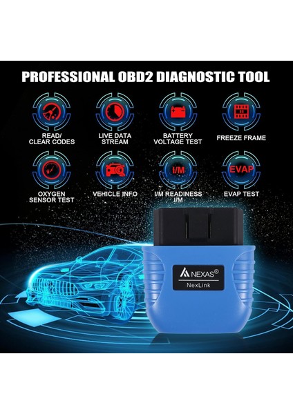 Nexas Nexlink Bluetooth 5 0 Ios &amp Android &amp Pc Obd2/eobd Hata Kodu Okuyucu Teşhis Tarama Aracı Için Teşhis Tarayıcısı (Yurt Dışından) fırsatları