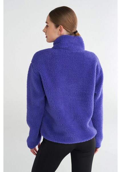922363-2893 Arun Bayan Fermuarlı Mor Polar Sweatshırt modelleri