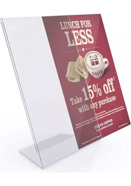 21x30 cm A4-L Tipi Dikey Şeffaf Föylük pleksi Menü Fiyatlık Broşür Etiket Fotoğraflık Albüm Stand Sehpa modelleri