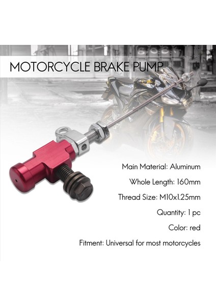 4x Motosiklet Hidrolik Debriyaj Ana Silindir Çubuk Fren Pompası M10X1 25MM Alüminyum Kırmızı (Yurt Dışından) fiyatları