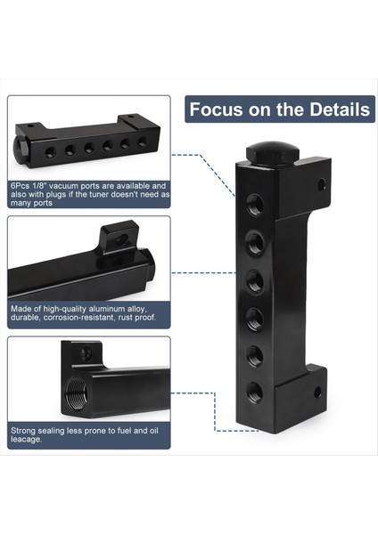 6 Port Vakum Blok Emme Manifoldu Kiti Yakıt Atık Atık Turbo Boost 1/8npt Boost Denetleyicileri ve Sayaçlar Için Yarış Için (Yurt Dışından) fırsatları
