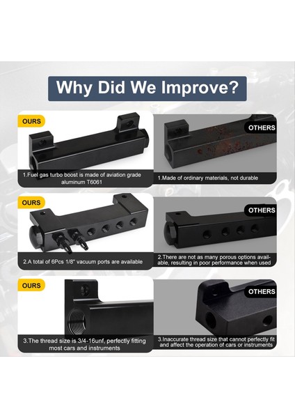6 Port Vakum Blok Emme Manifoldu Kiti Yakıt Atık Atık Turbo Boost 1/8npt Boost Denetleyicileri ve Sayaçlar Için Yarış Için (Yurt Dışından) indirimleri