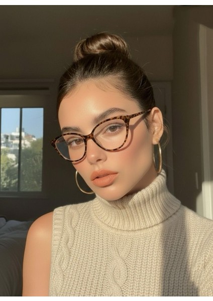 Victoria Leopar Cat Eye Mavi Işık Korumalı Blue Block Gözlük