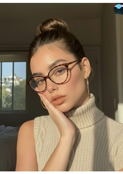 Victoria Leopar Cat Eye Mavi Işık Korumalı Blue Block Gözlük modelleri