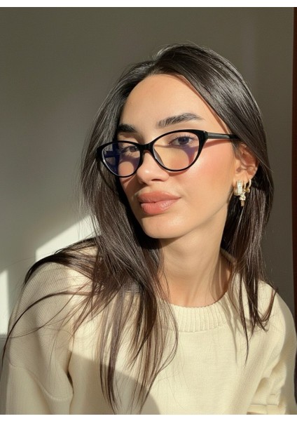 Carat Cat Eye Siyah 46 Ekartman Küçük Cat Eye Gözlük Camı Değişir