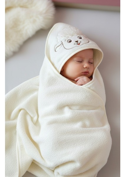 Pamuklu Yumuşacık Kız- Erkek Yenidoğan /Bebek Banyo Havlu Kundak EKRU/KUZU modelleri
