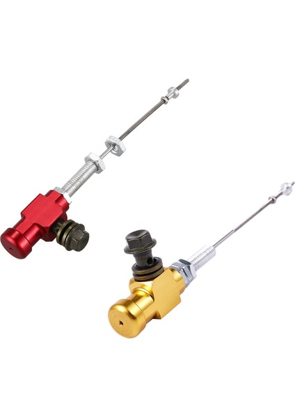 2pcs Motosiklet Hidrolik Debriyaj Ana Silindir Çubuk Fren Pompası M10X1 25MM Alüminyum - Altın ve Kırmızı (Yurt Dışından)