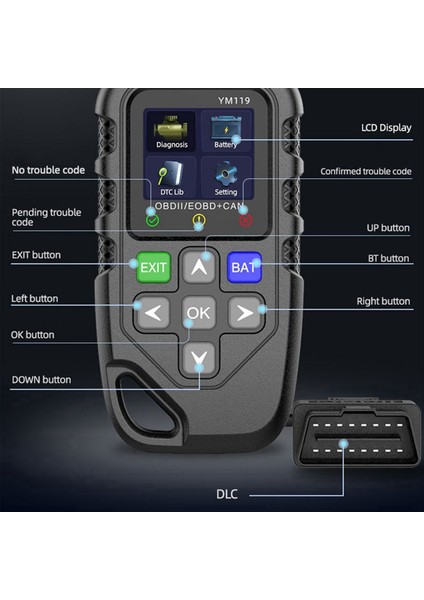 YM119 Obdıı Scanner Diagnostic Aracı Obd2 Kod Okuyucu Araba Otomatik Teşhis Aracı Tüm Arabalar Için Çalışma (Yurt Dışından) fiyatları