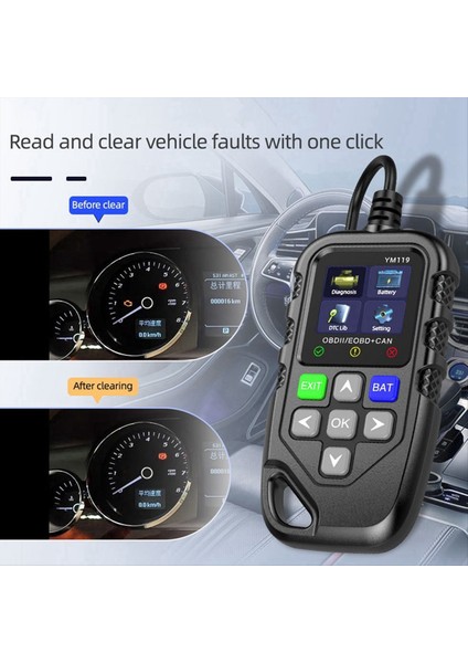 YM119 Obdıı Scanner Diagnostic Aracı Obd2 Kod Okuyucu Araba Otomatik Teşhis Aracı Tüm Arabalar Için Çalışma (Yurt Dışından) fırsatları