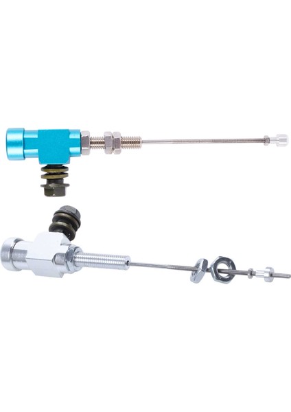 2x Motosiklet Hidrolik Debriyaj Ana Silindir Çubuk Fren Pompası M10X1 25MM Alüminyum Mavi ve Gümüş (Yurt Dışından)