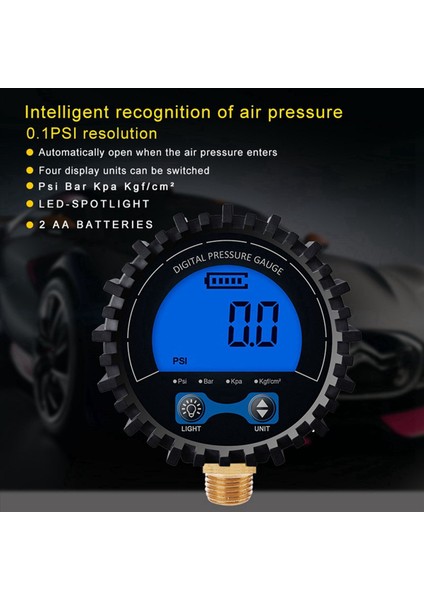 3x Lastik Basınç Göstergesi Dijital Lastik Test Cihazı Display Hava Basınç Manometresi Hızlı Bağlantı Bağlantısı Ipliği 1/8 (Yurt Dışından) modelleri
